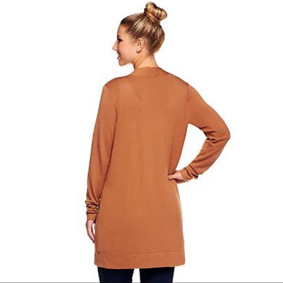 🚫SOLD🚫 Long Sleeve Pocketed Open Cardigan, Paprika Spice - Picture 3 of 8